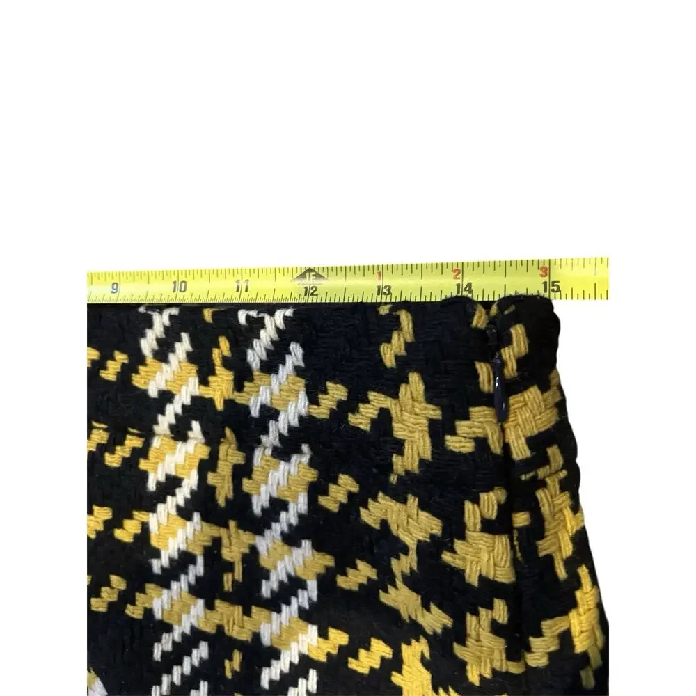 J Crew Women Wool Mini Skirt Academia Houndstooth Grunge Y2K 90s Clueless Retro - Picture 5 of 6